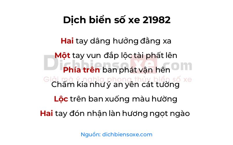 Dịch thơ biển số 21982