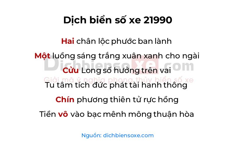 Dịch thơ biển số 21990
