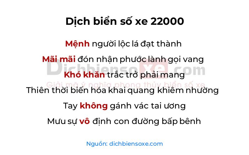 Dịch thơ biển số 22000