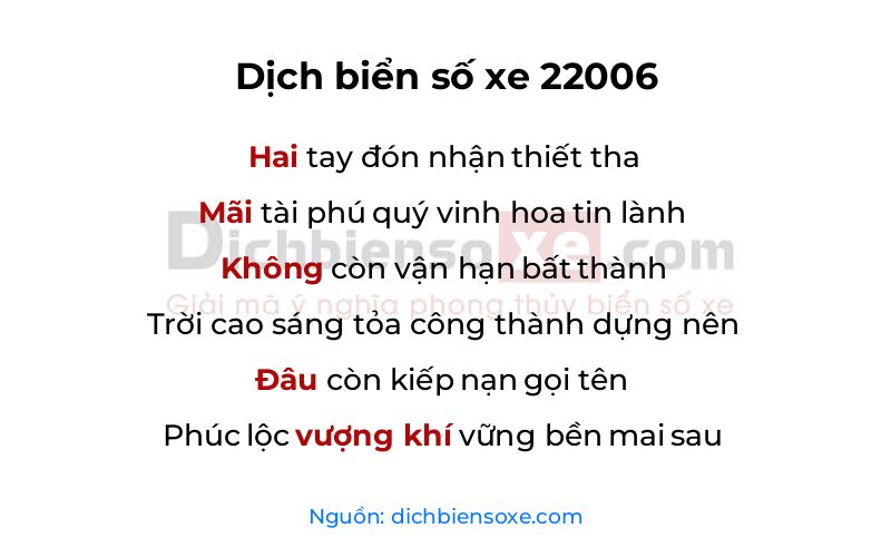 Dịch thơ biển số 22006