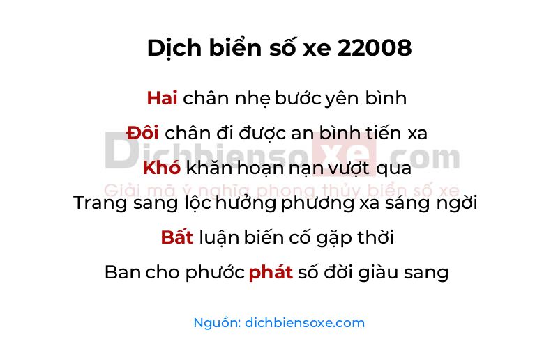 Dịch thơ biển số 22008