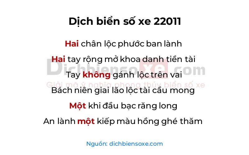 Dịch thơ biển số 22011