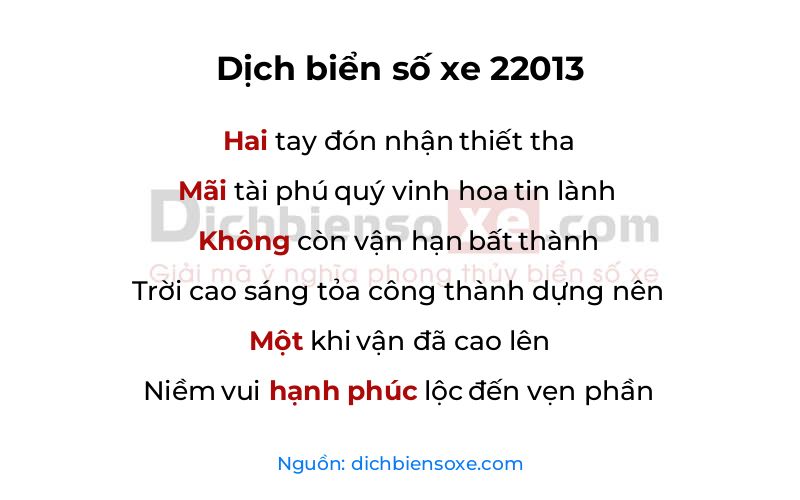 Dịch thơ biển số 22013