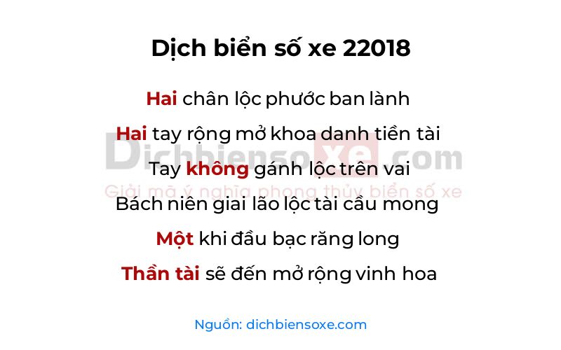 Dịch thơ biển số 22018