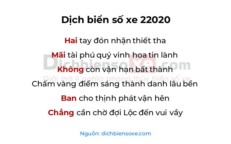 Dịch thơ biển số 22020