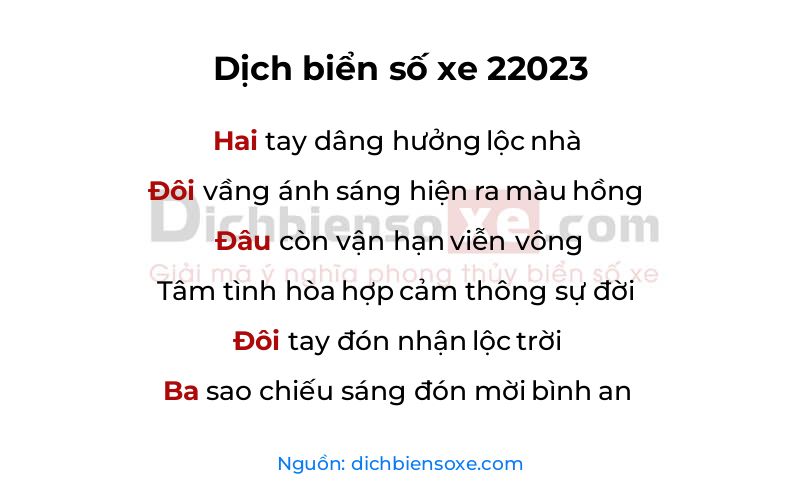 Dịch thơ biển số 22023