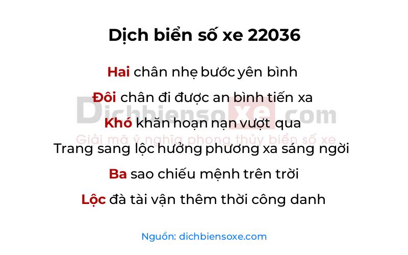 Dịch thơ biển số 22036
