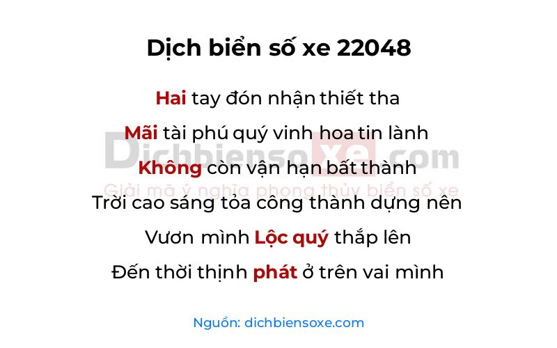 Dịch thơ biển số 22048