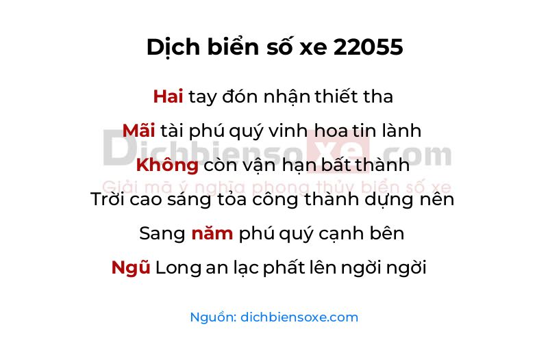 Dịch thơ biển số 22055