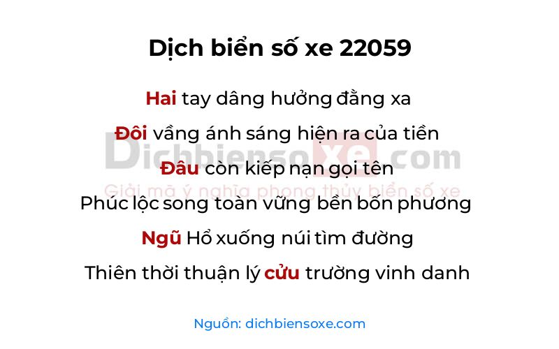 Dịch thơ biển số 22059