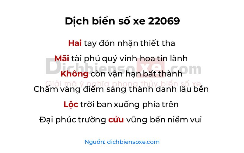 Dịch thơ biển số 22069