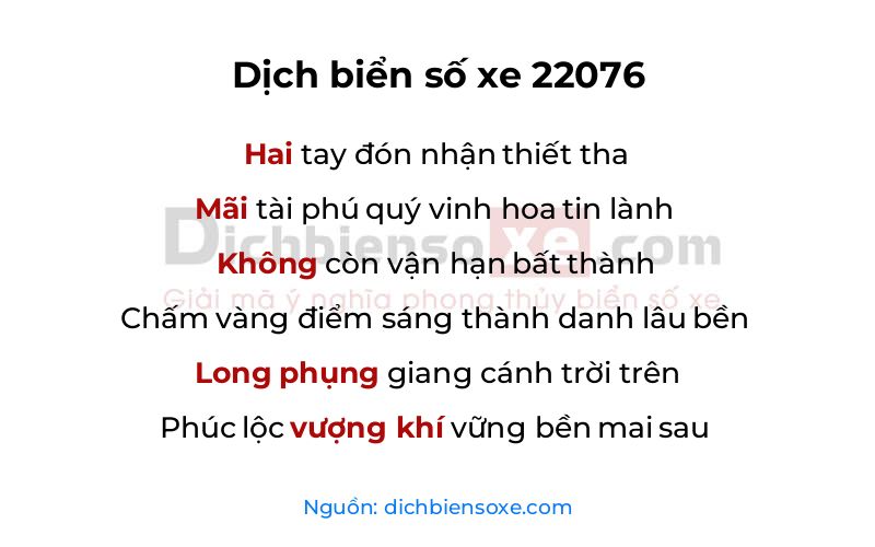 Dịch thơ biển số 22076