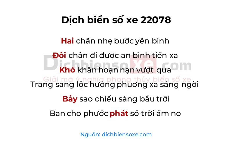 Dịch thơ biển số 22078