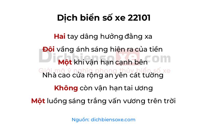 Dịch thơ biển số 22101