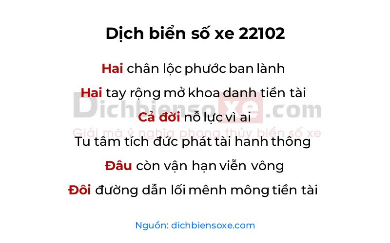 Dịch thơ biển số 22102
