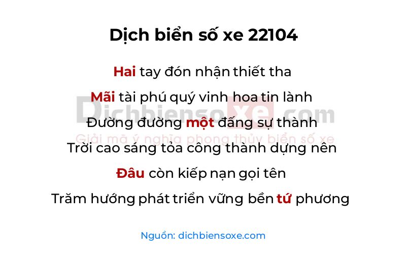 Dịch thơ biển số 22104