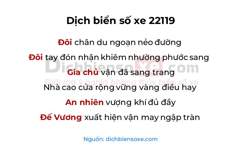 Dịch thơ biển số 22119
