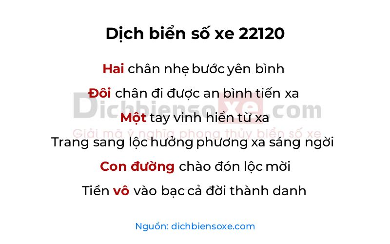 Dịch thơ biển số 22120