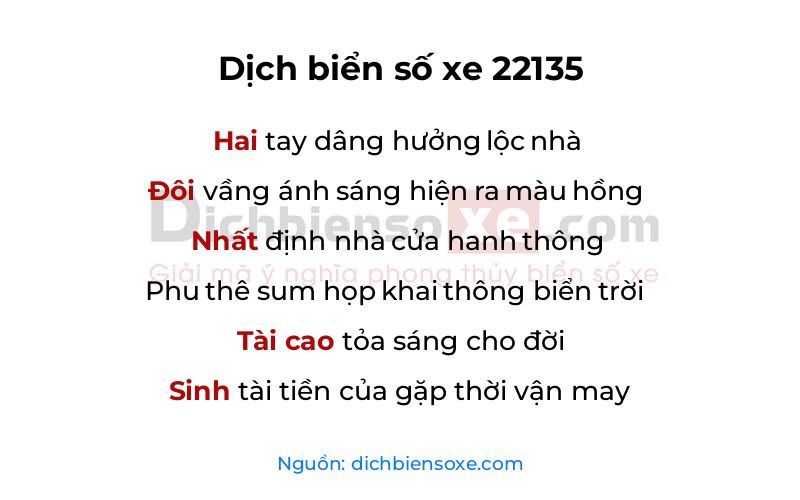 Dịch thơ biển số 22135