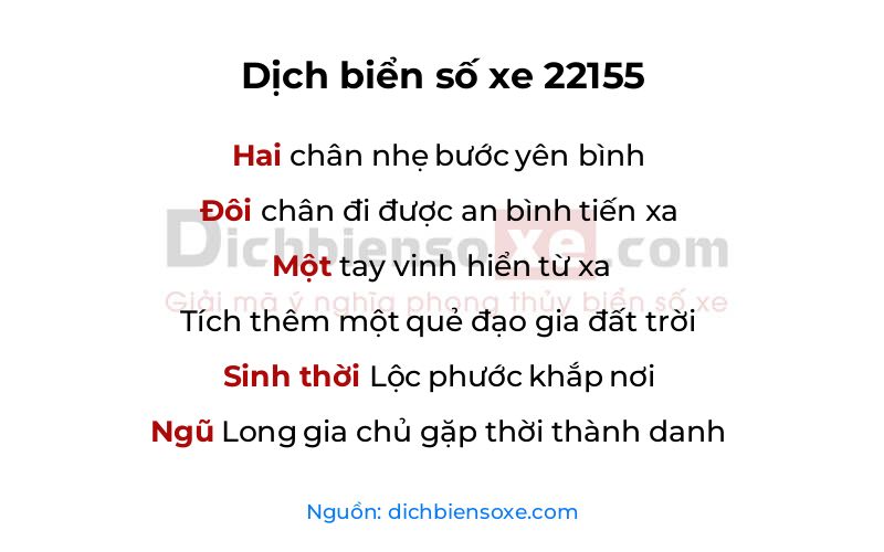 Dịch thơ biển số 22155