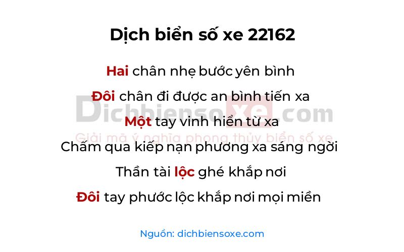 Dịch thơ biển số 22162