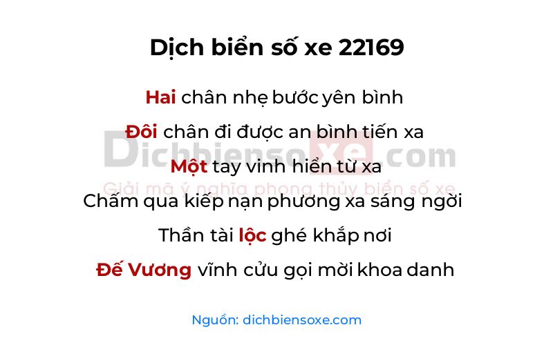 Dịch thơ biển số 22169