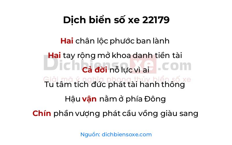 Dịch thơ biển số 22179