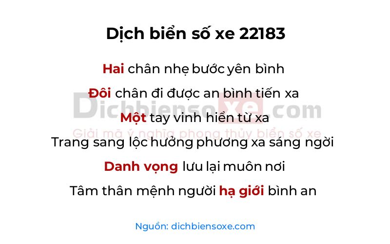 Dịch thơ biển số 22183