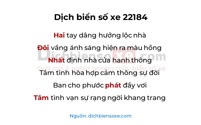 Dịch thơ biển số 22184