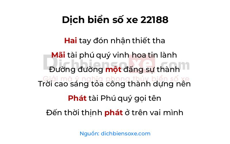 Dịch thơ biển số 22188