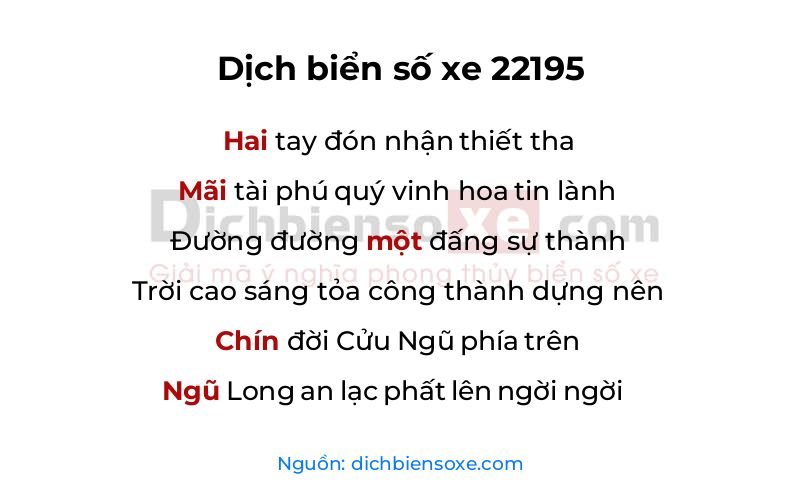 Dịch thơ biển số 22195