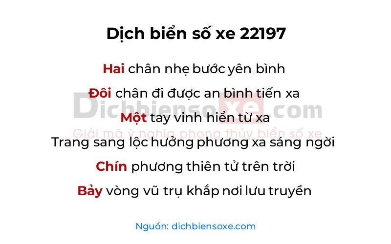 Dịch thơ biển số 22197