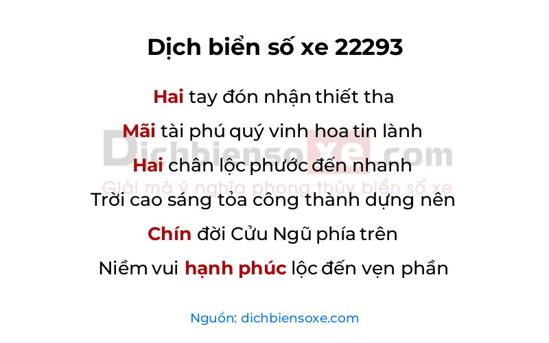Dịch thơ biển số 22293
