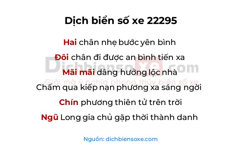 Dịch thơ biển số 22295