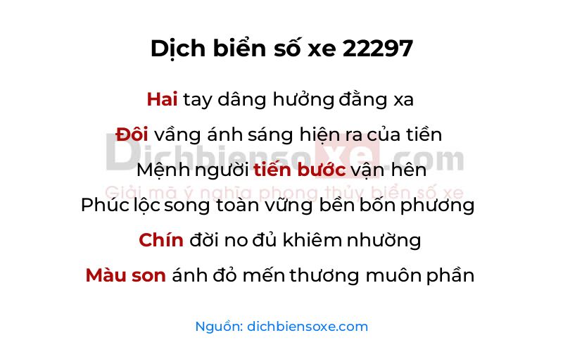 Dịch thơ biển số 22297