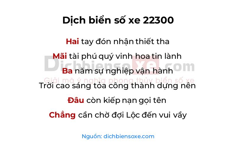 Dịch thơ biển số 22300