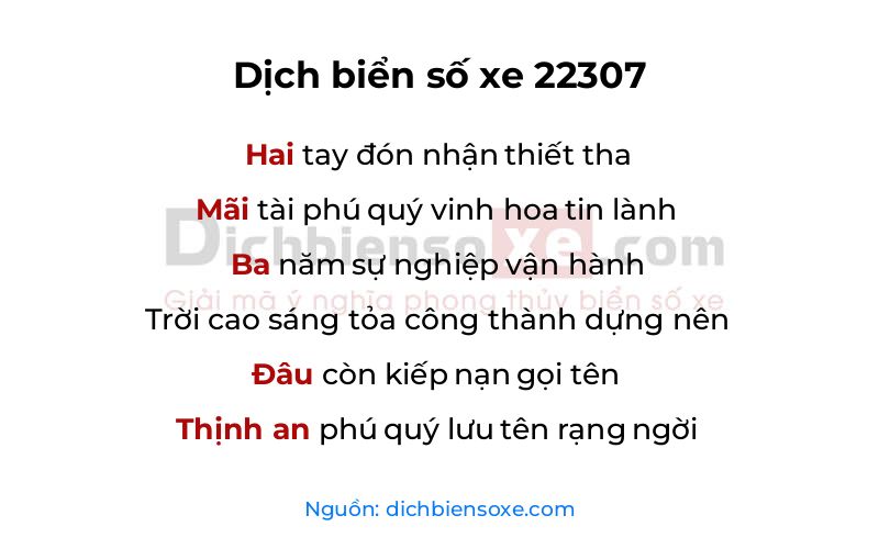 Dịch thơ biển số 22307