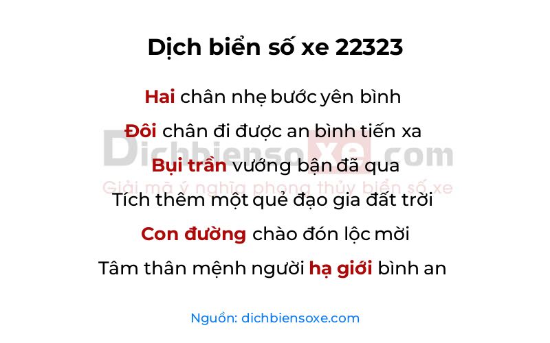 Dịch thơ biển số 22323