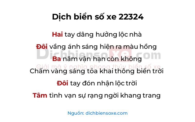 Dịch thơ biển số 22324