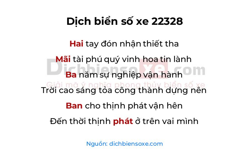 Dịch thơ biển số 22328