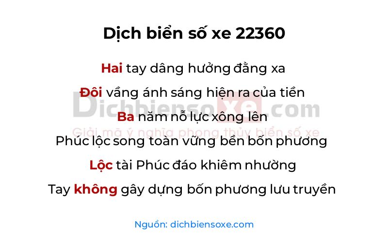 Dịch thơ biển số 22360