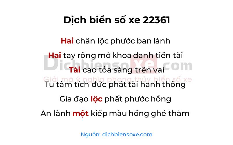 Dịch thơ biển số 22361