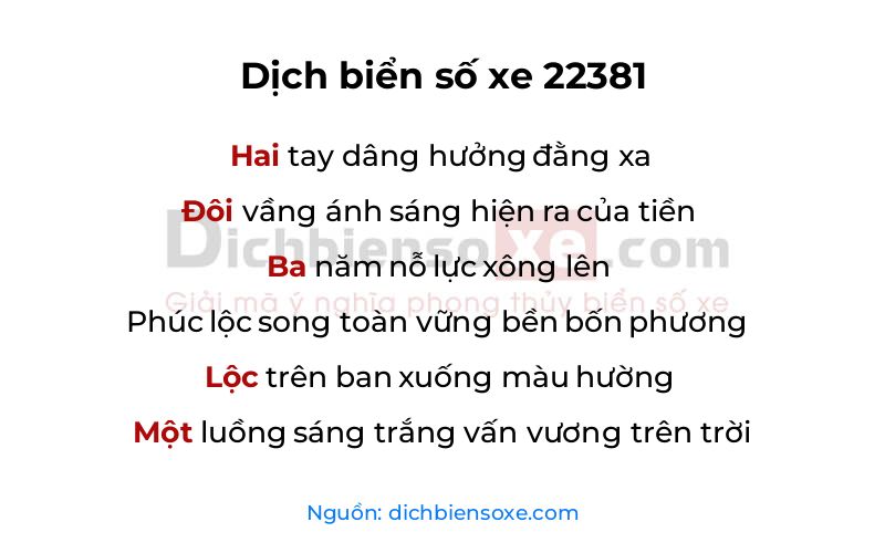 Dịch thơ biển số 22381