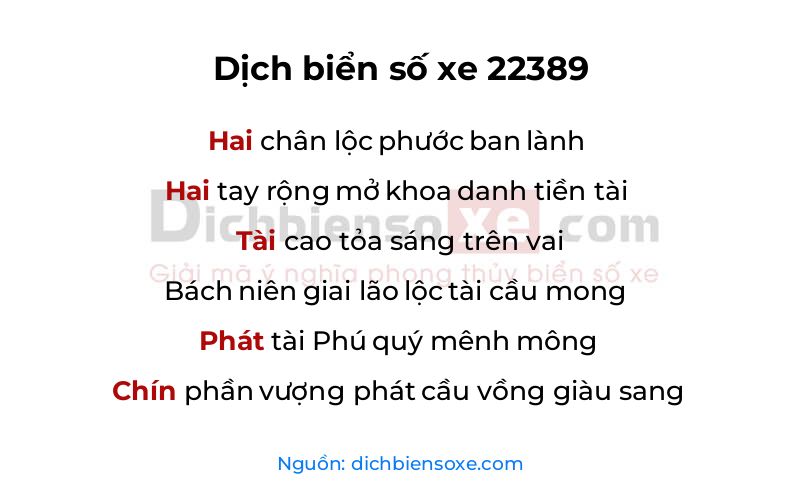 Dịch thơ biển số 22389