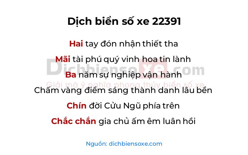Dịch thơ biển số 22391