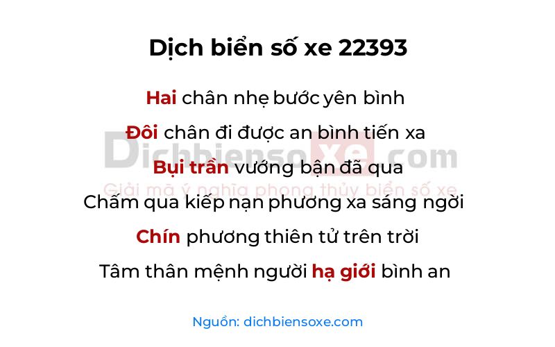 Dịch thơ biển số 22393