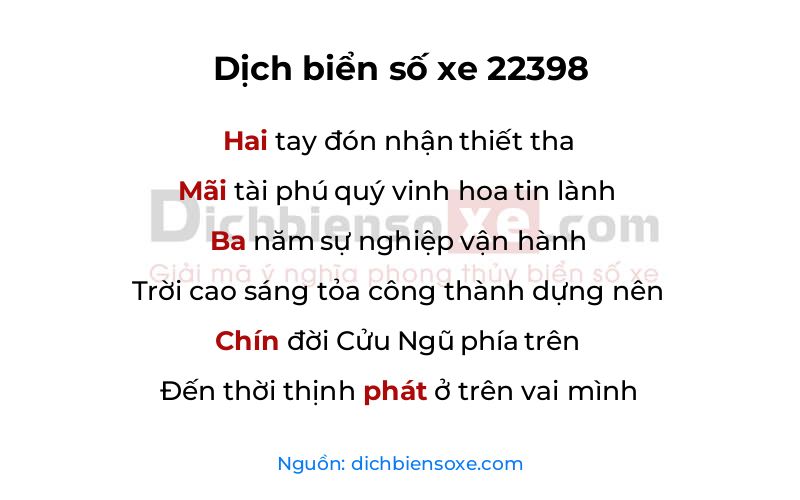 Dịch thơ biển số 22398