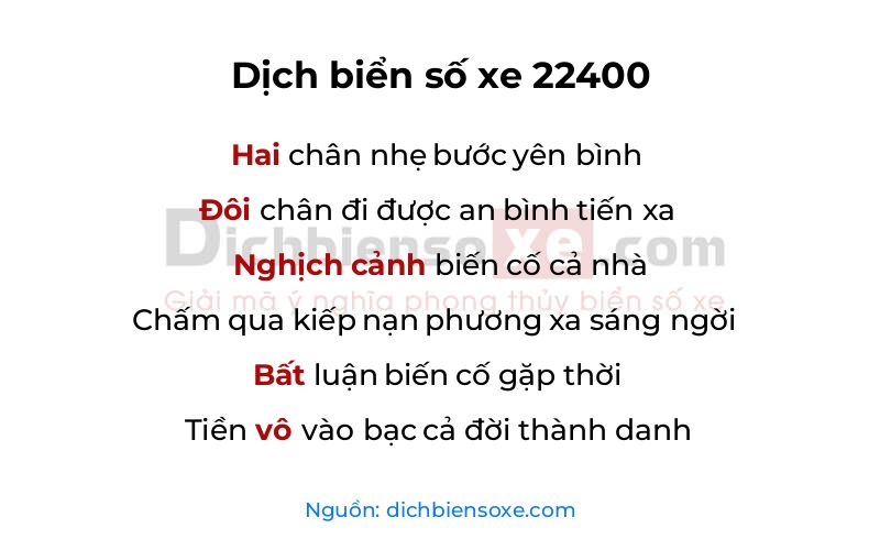 Dịch thơ biển số 22400
