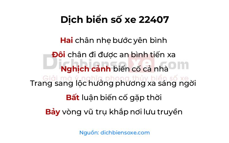 Dịch thơ biển số 22407