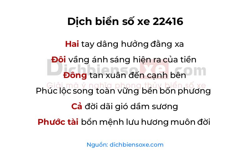 Dịch thơ biển số 22416